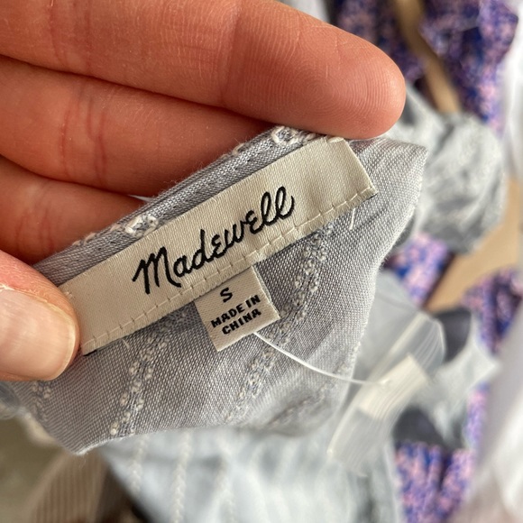 Madewell Striped Flutter-Sleeve Cross-Back Top NWT - Picture 10 of 15